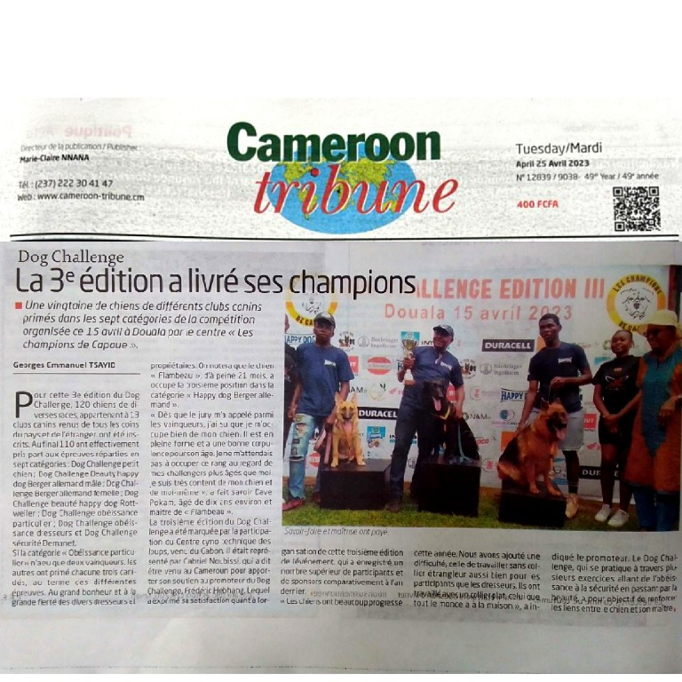 (Cameroun Tribune) La 3ieme Edition a livré ses champions