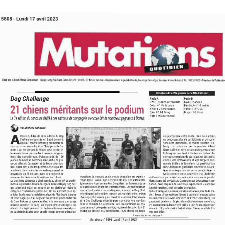 (Mutation) 21 Chien méritants sur le podium